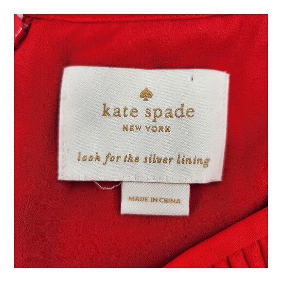 KATE SPADE Pleated Cape Dress Red - Picture 5 of 6